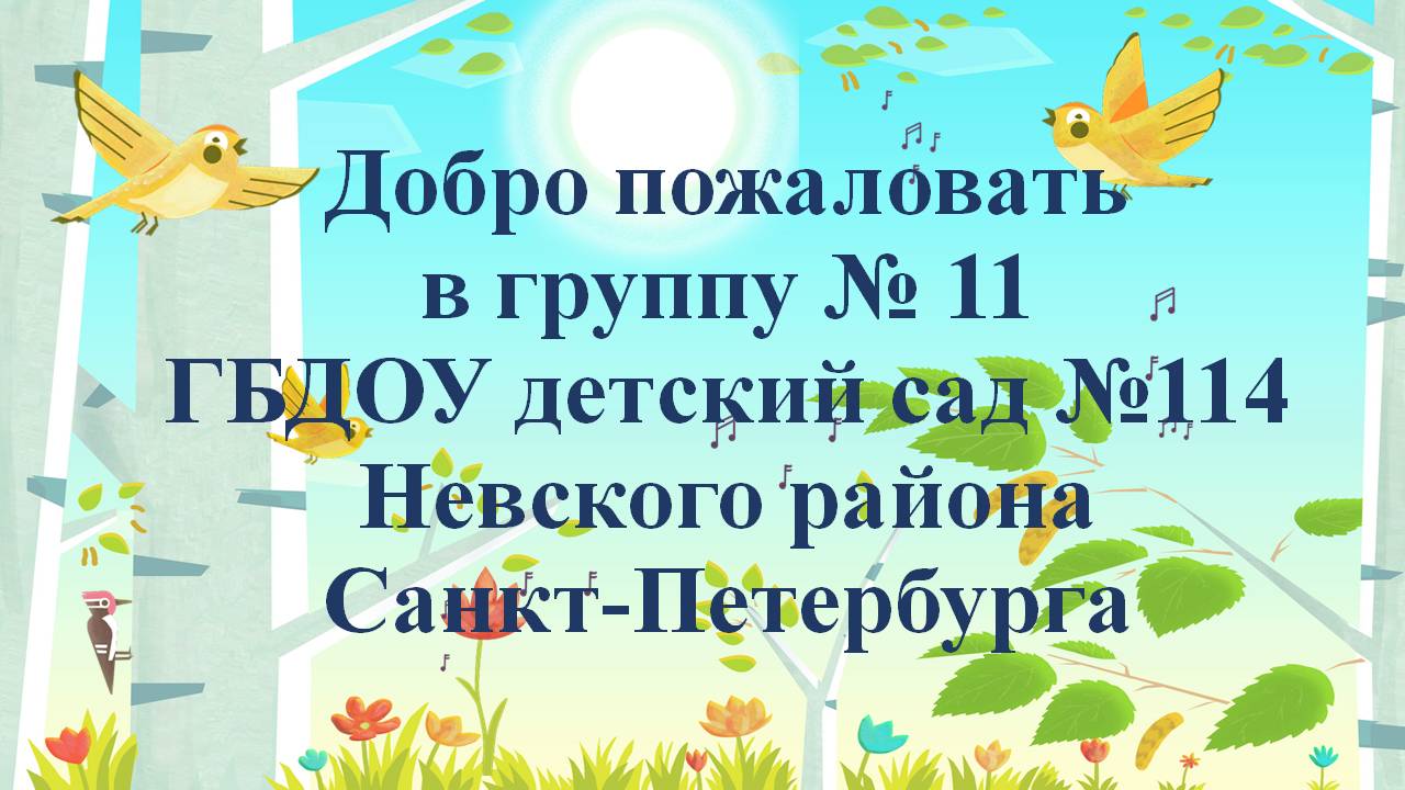 Государственное бюджетное дошкольное образовательное учреждение детский сад  № 114 общеразвивающего вида с приоритетным осуществлением деятельности по  физическому развитию детей Невского района Санкт-Петербурга - Группа №11